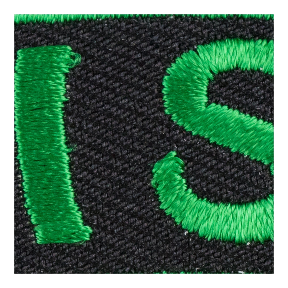 Irish Shamrock Black Rocker Patch, Small Size — detail view 2