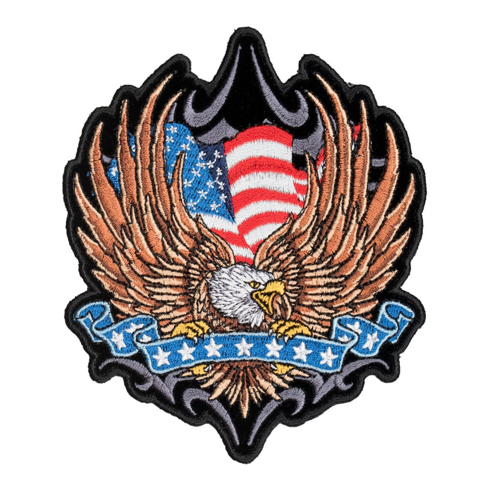 Patriotic Eagle & Blue Star Banner Patch, Small Size — product image