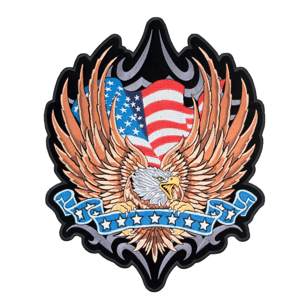 Patriotic Eagle &amp; Blue Star Banner Patch, Large Size — product image