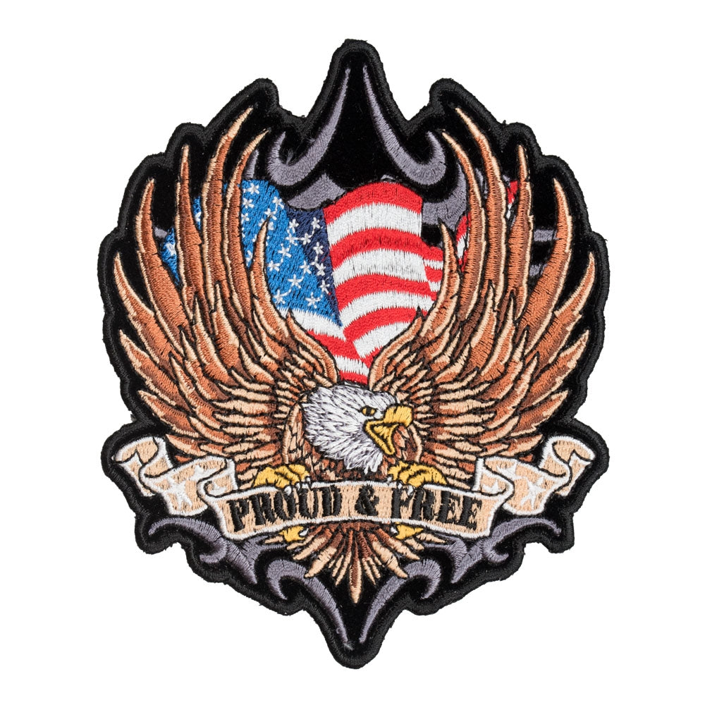 Proud & Free Patriotic American Eagle Patch, Small Size — product image