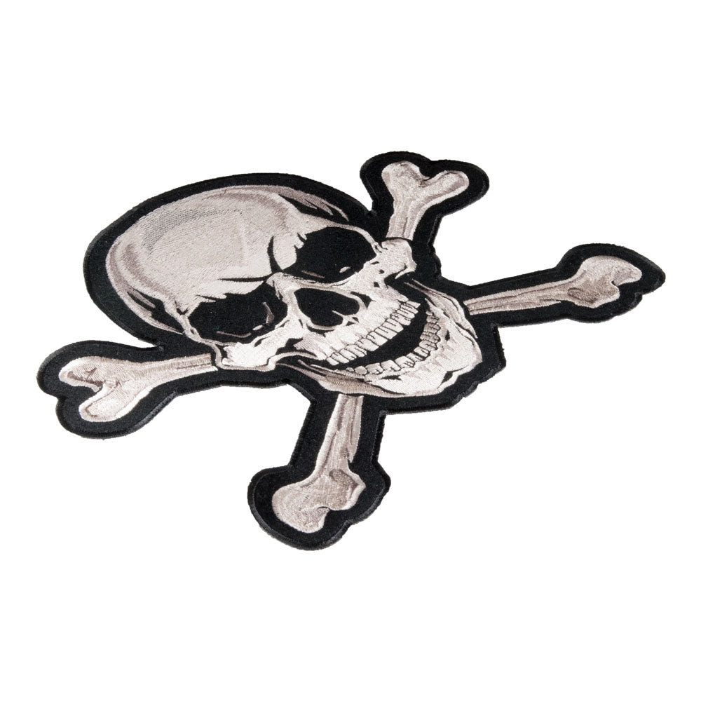 Tan Skull &amp; Crossbones Patch, XLarge Size — detail view 1