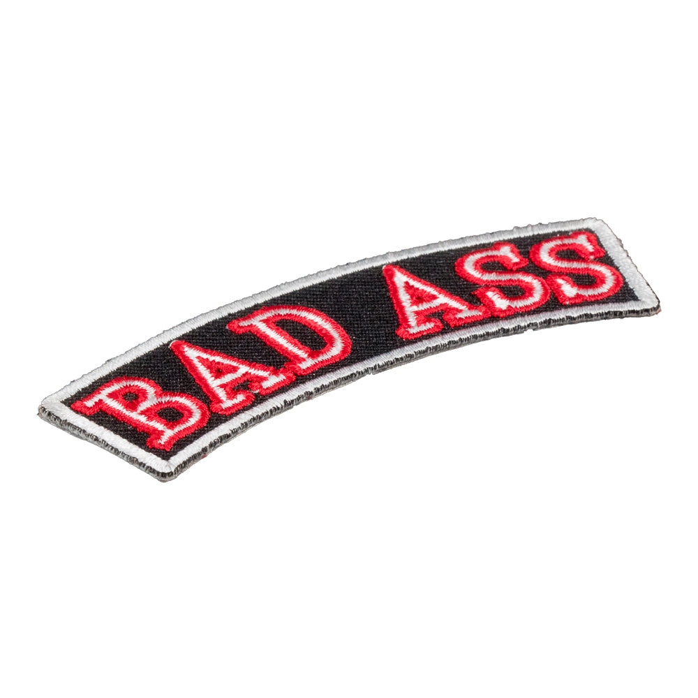 Bad Ass Red & Black Rocker Patch, Small Size — detail view 1