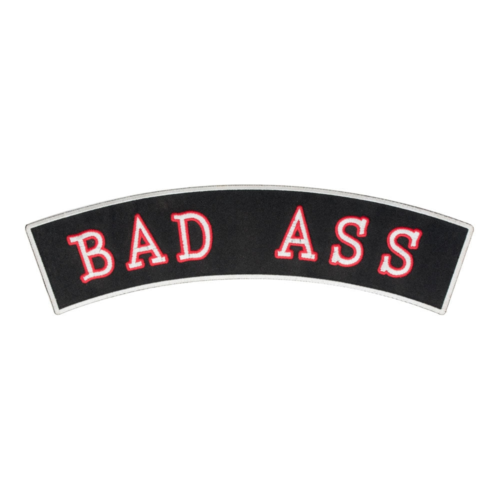 Bad Ass Red & Black Rocker Patch, Large Size — product image