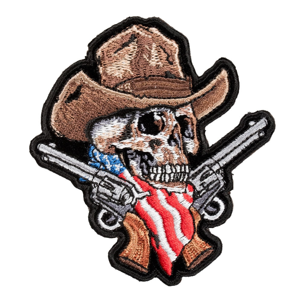 American Cowboy Skull With Guns Patch, Small Size — product image