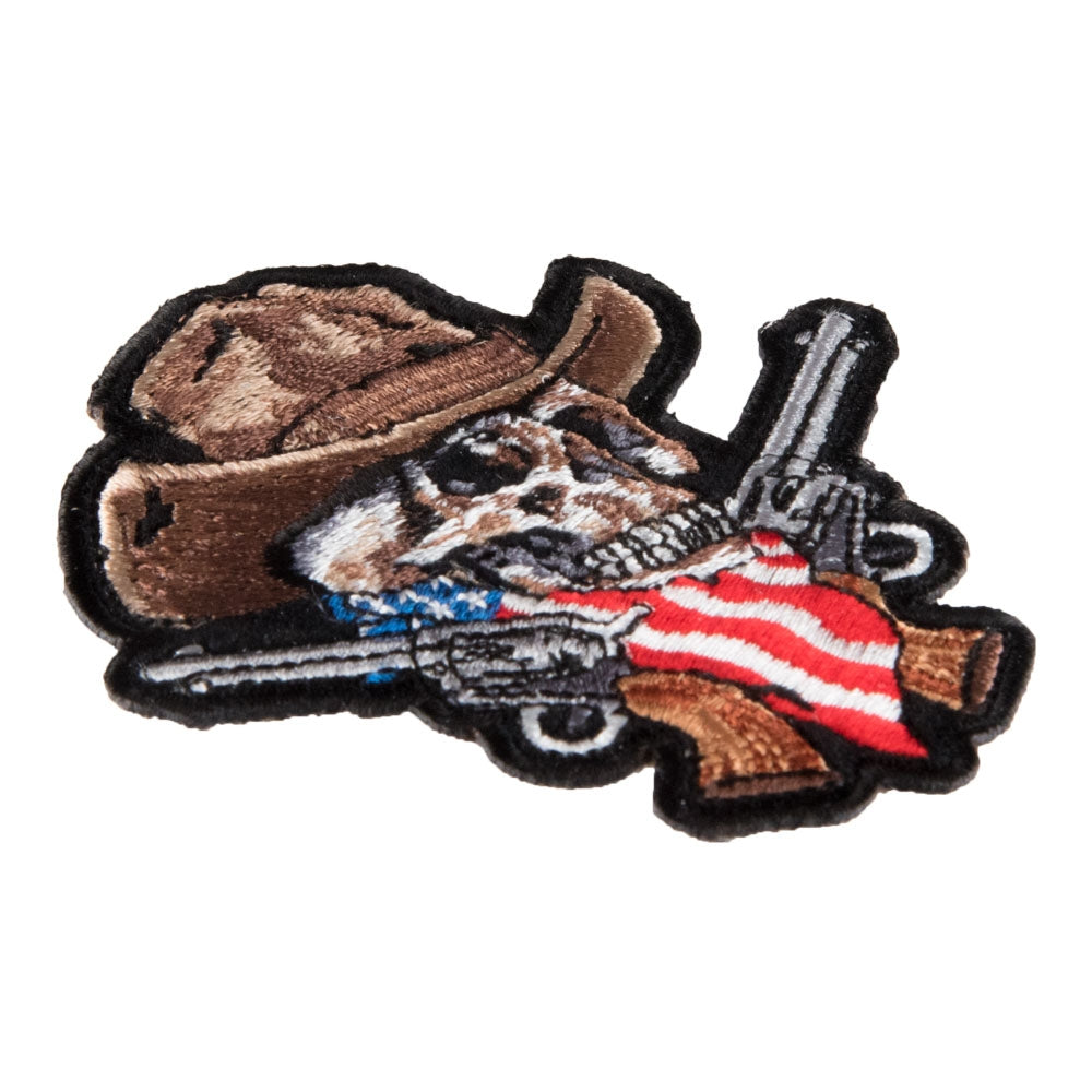 American Cowboy Skull With Guns Patch, Small Size — detail view 1