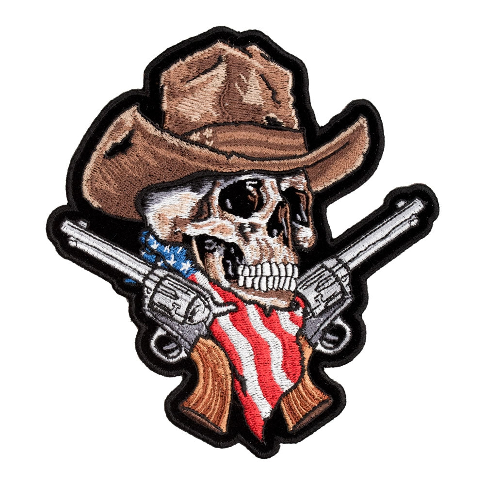 American Cowboy Skull With Guns Patch, Medium Size — product image