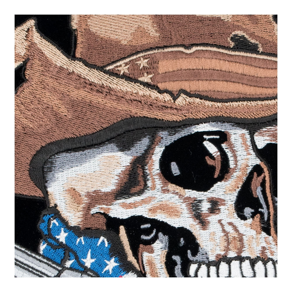 American Cowboy Skull With Guns Patch, Large Size — detail view 2