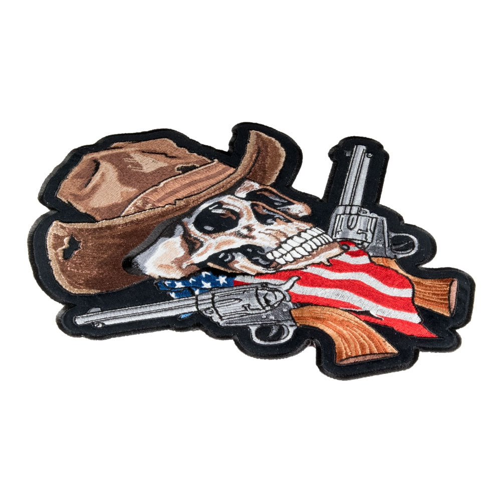 American Cowboy Skull With Guns Patch, Large Size — detail view 1