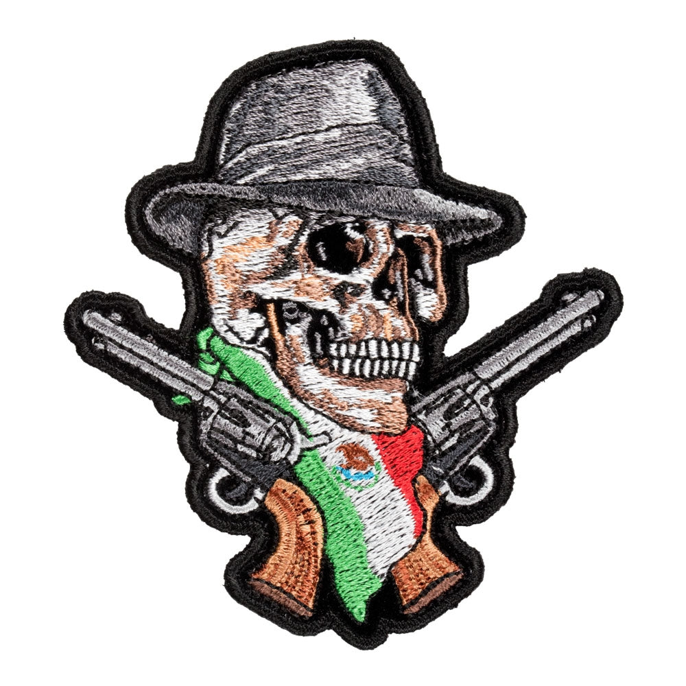 Mexican Flag Skull & Funs Patch, Skull Patches — product image