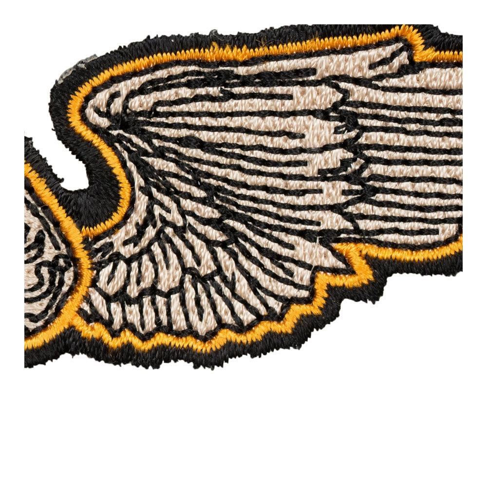 Tan &amp; Orange Wing Spade Skull Patch, Small Size — detail view 2