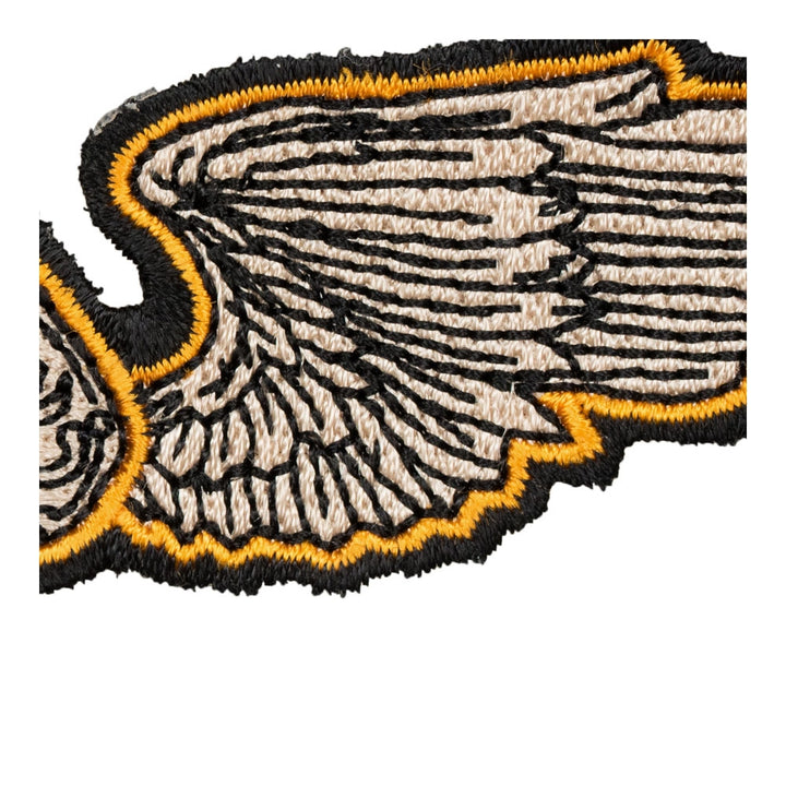 Tan &amp; Orange Wing Spade Skull Patch, Small Size — detail view 2