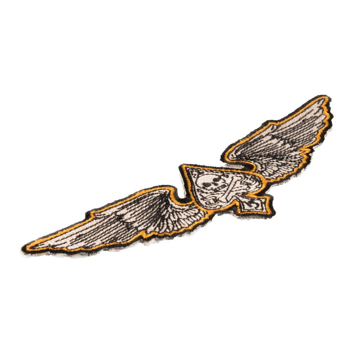 Tan &amp; Orange Wing Spade Skull Patch, Small Size — detail view 1