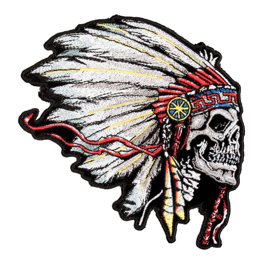 Feathered Indian Chief Skull Patch, Small Size — product image