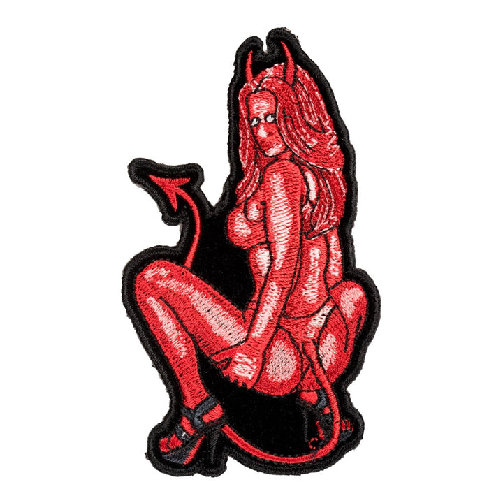 Sexy Red Bikini Devil Girl Patch, Small Size — product image