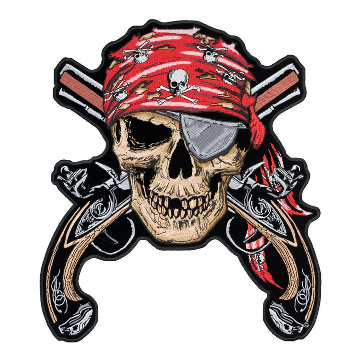 Pirate Skull &amp; Guns Patch, Large Size — product image
