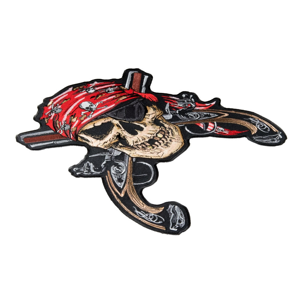 Pirate Skull &amp; Guns Patch, Large Size — detail view 1