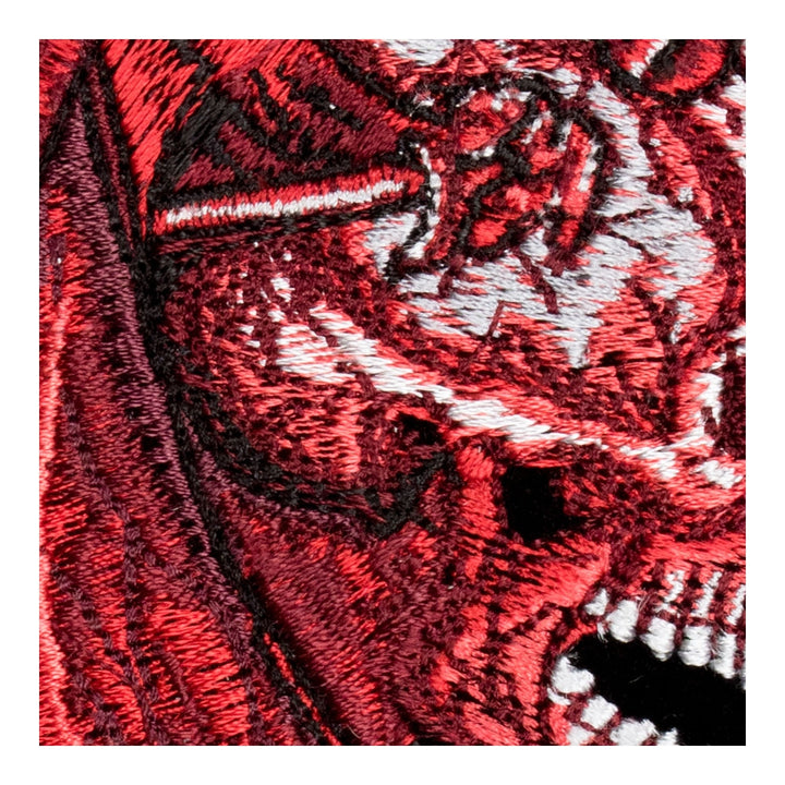Winged Red Devil Skull Patch, Medium Size — detail view 1