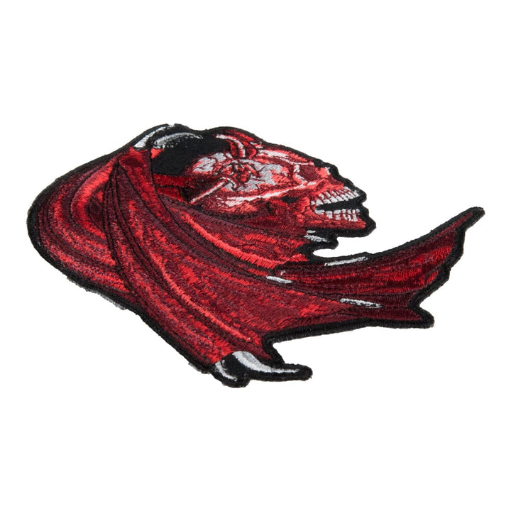 Winged Red Devil Skull Patch, Medium Size — detail view 2