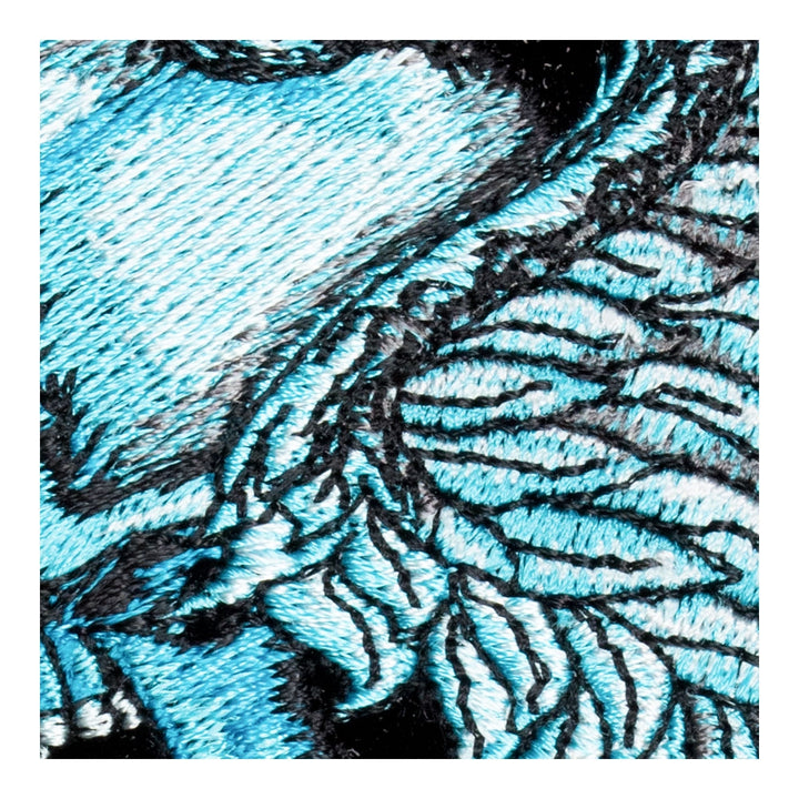 Winged Blue Angel Skull &amp; Halo Patch, Medium Size — detail view 2
