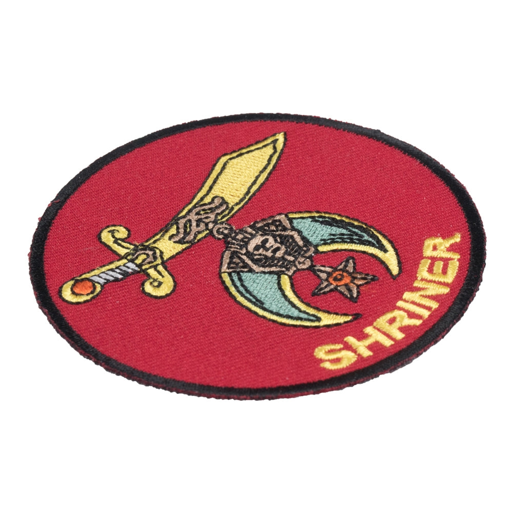 Round Red Shriners Patch, Fraternal Organization Patches — detail view 1