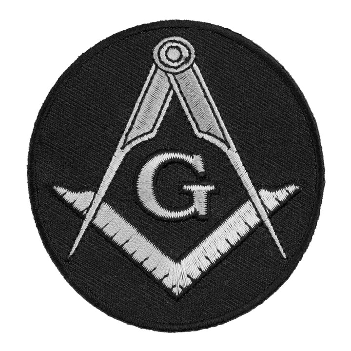 Freemasons Grey Emblem Oval Patch, Masonic Patches — product image