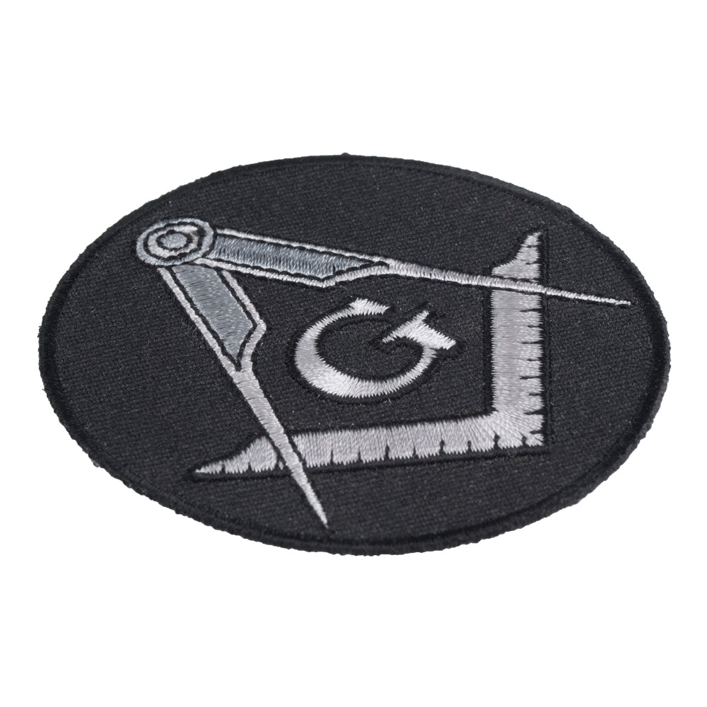 Freemasons Grey Emblem Oval Patch, Masonic Patches — detail view 1