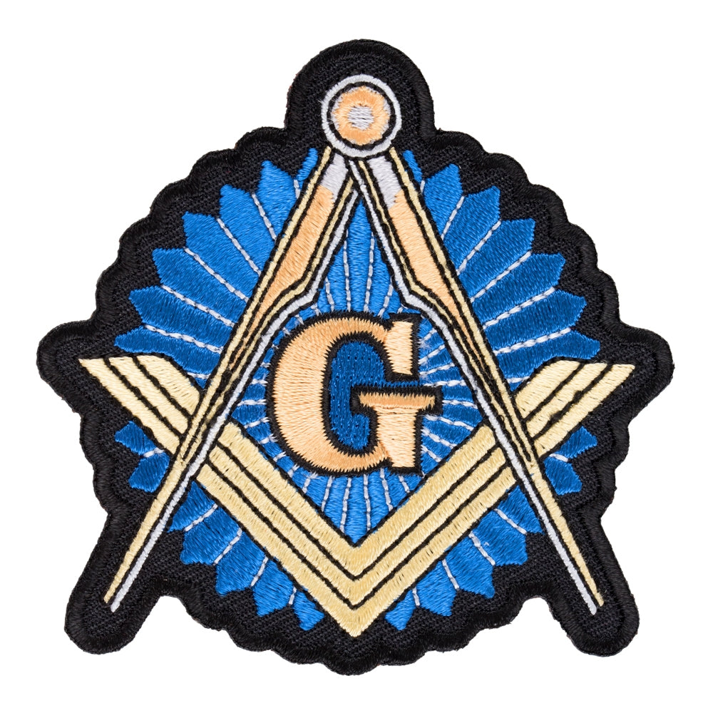 Freemasons Blue &amp; Gold Emblem Patch, Masonic Patches — product image