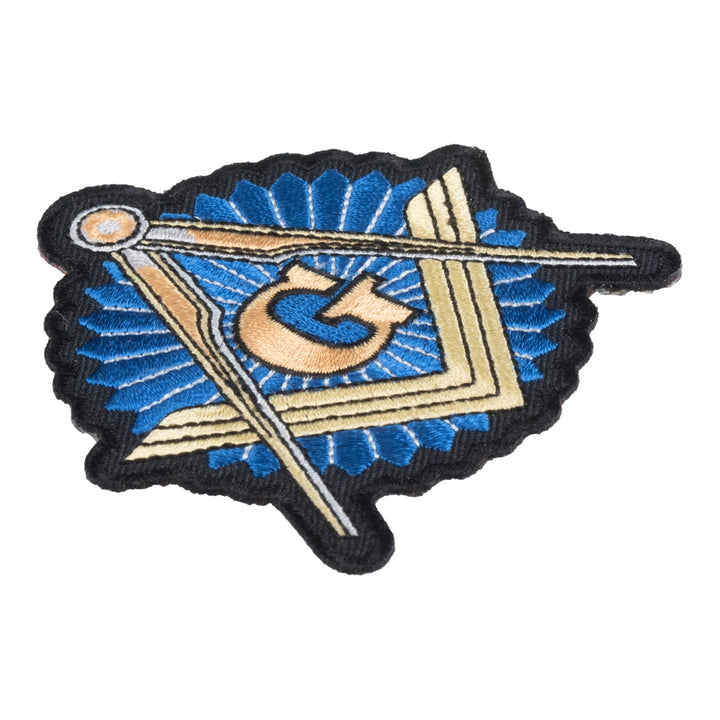 Freemasons Blue &amp; Gold Emblem Patch, Masonic Patches — detail view 1