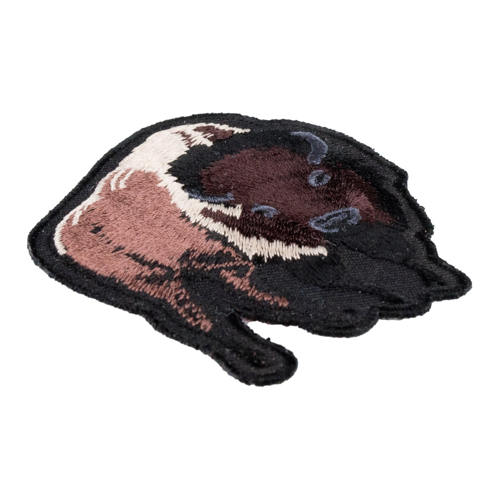 Dark Brown Buffalo With Horns Patch, Wild Animal Patches — detail view 1