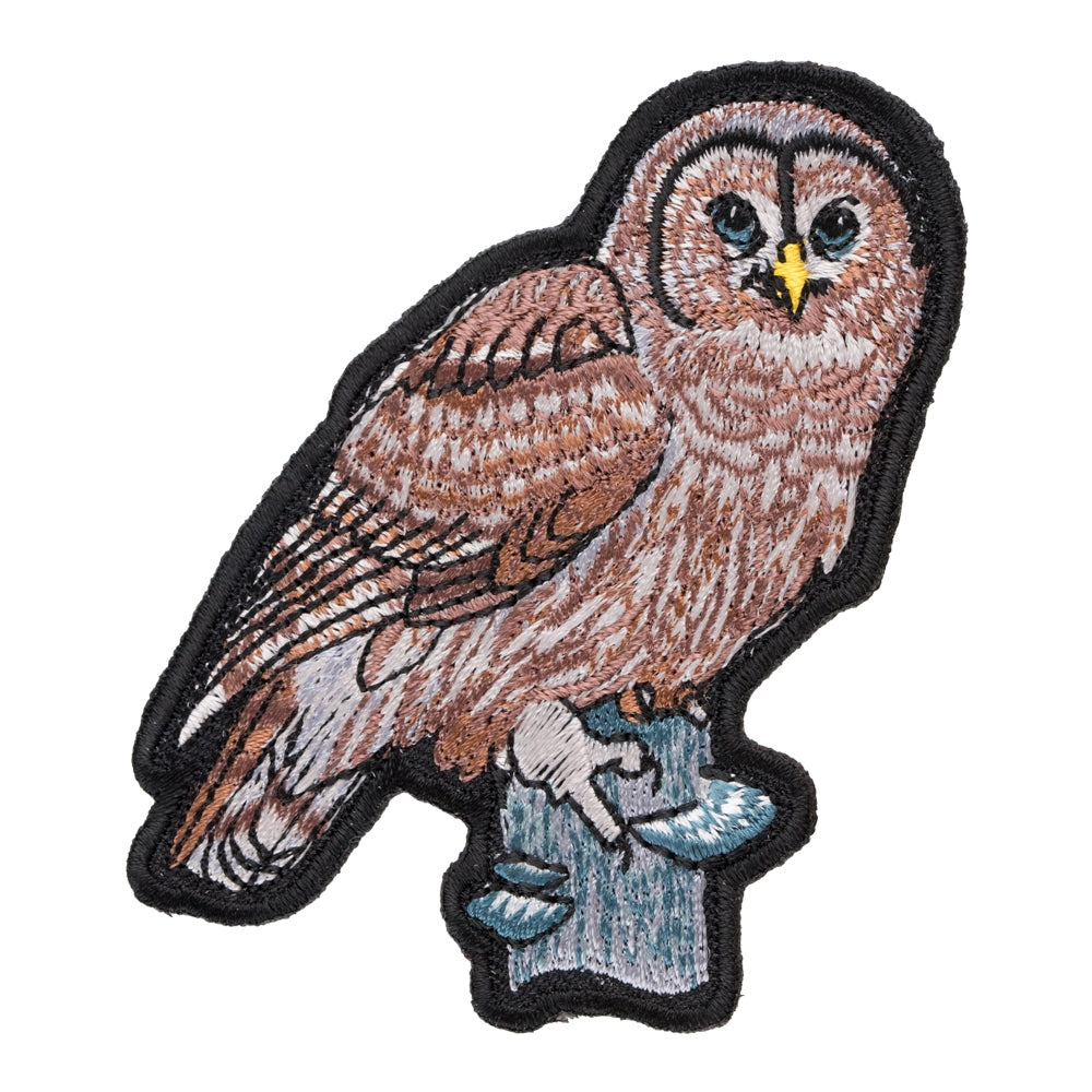 Brown Owl On A Branch Patch, Owl & Bird Patches — product image