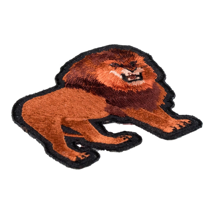 Reddish Colored Growling Lion Patch, Lion &amp; Jungle Animal Patches — detail view 1