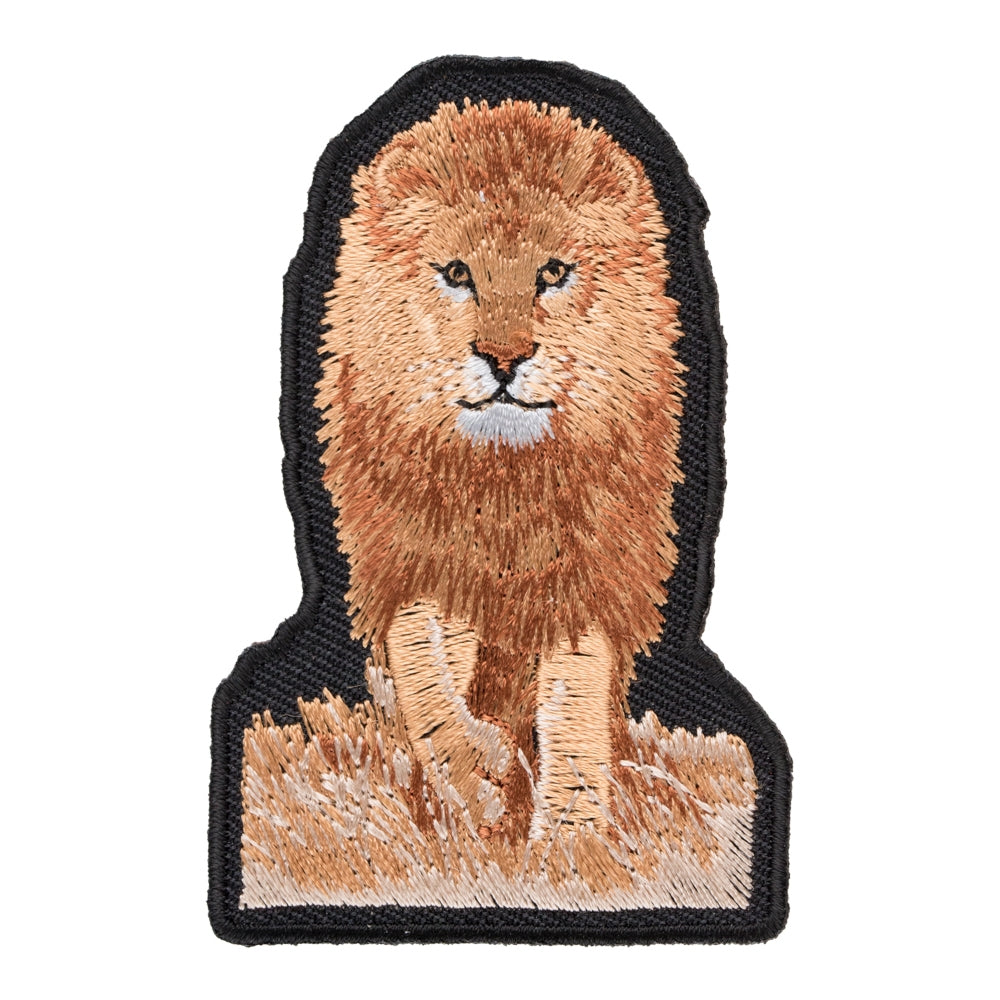 Lion Walking In The Grass Patch, Wildcat & Lion Patches — product image