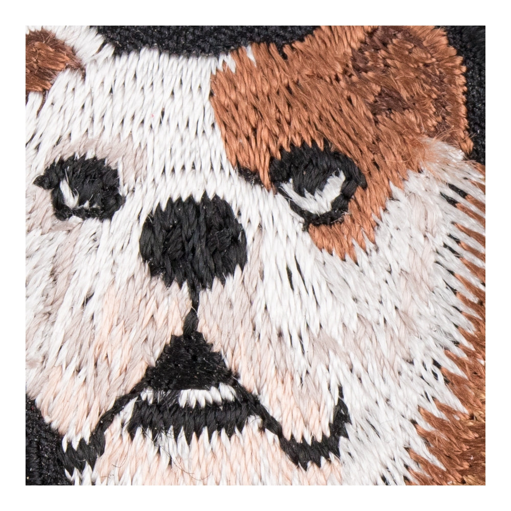Brown &amp; White Standing Bulldog Patch, English Bulldog Patches — detail view 2