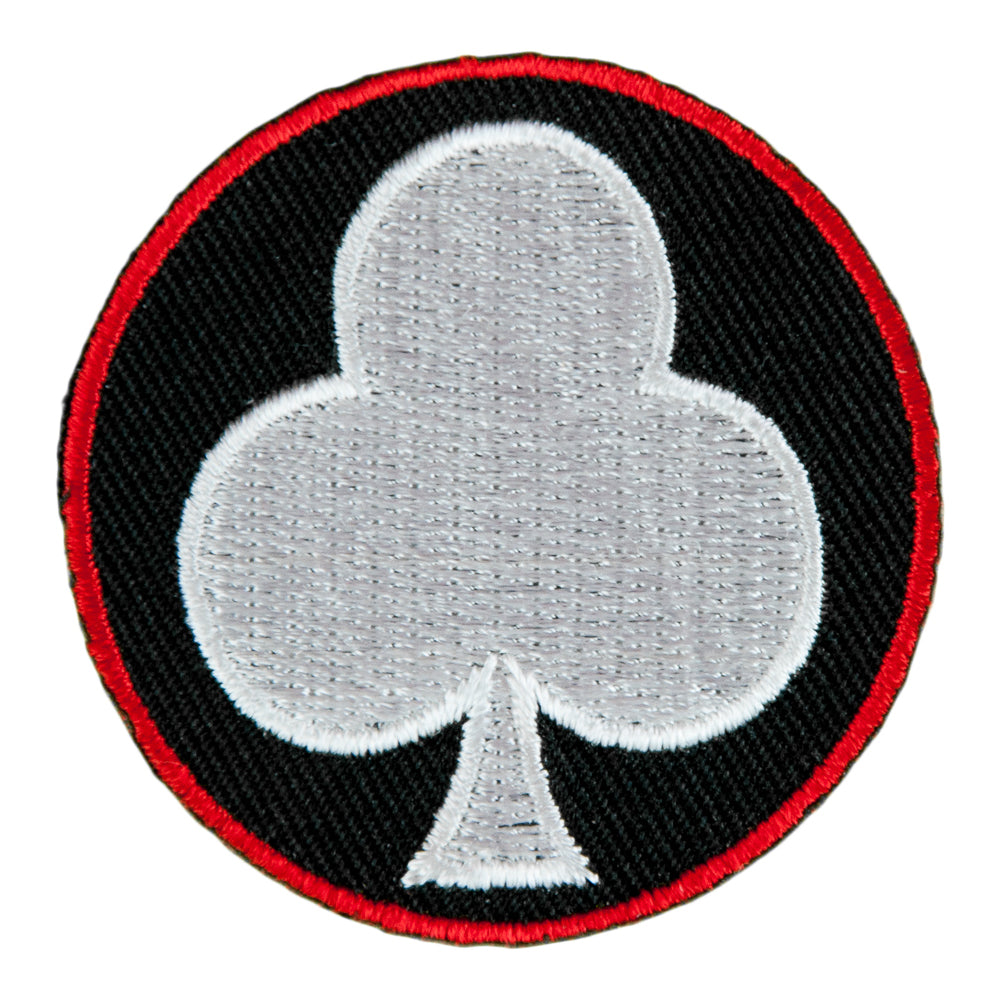 White Club Symbol On Round Patch, Playing Card Patches — product image