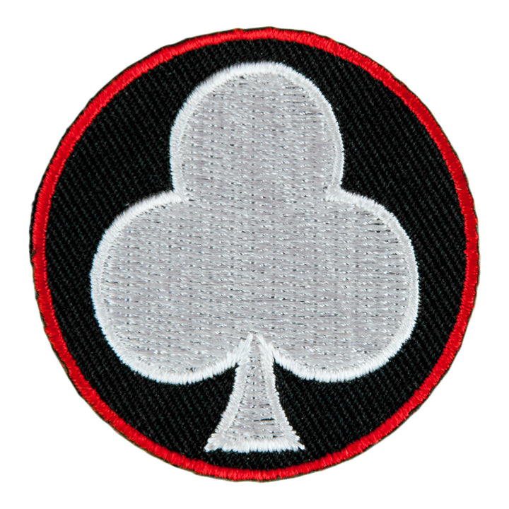 White Club Symbol On Round Patch, Playing Card Patches — product image