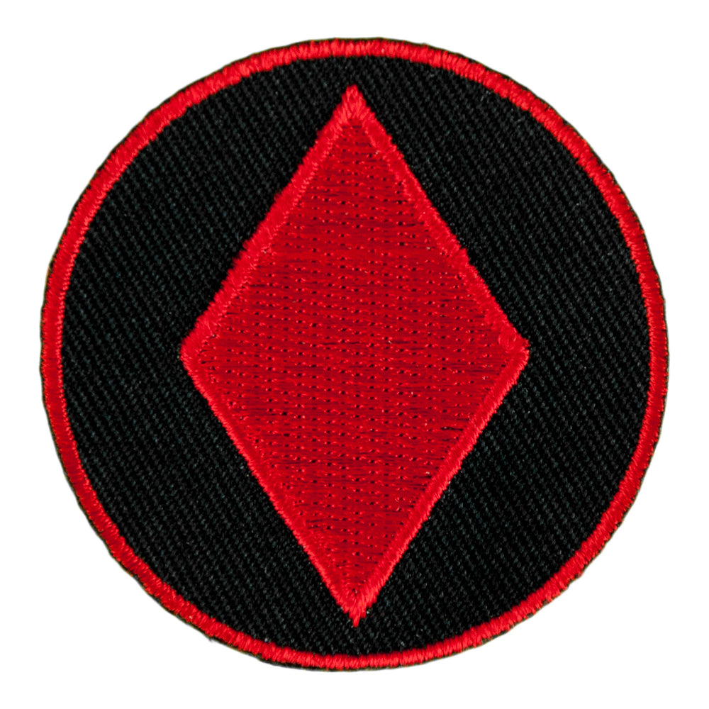Red Diamond Symbol On Round Patch, Playing Card Patches — product image