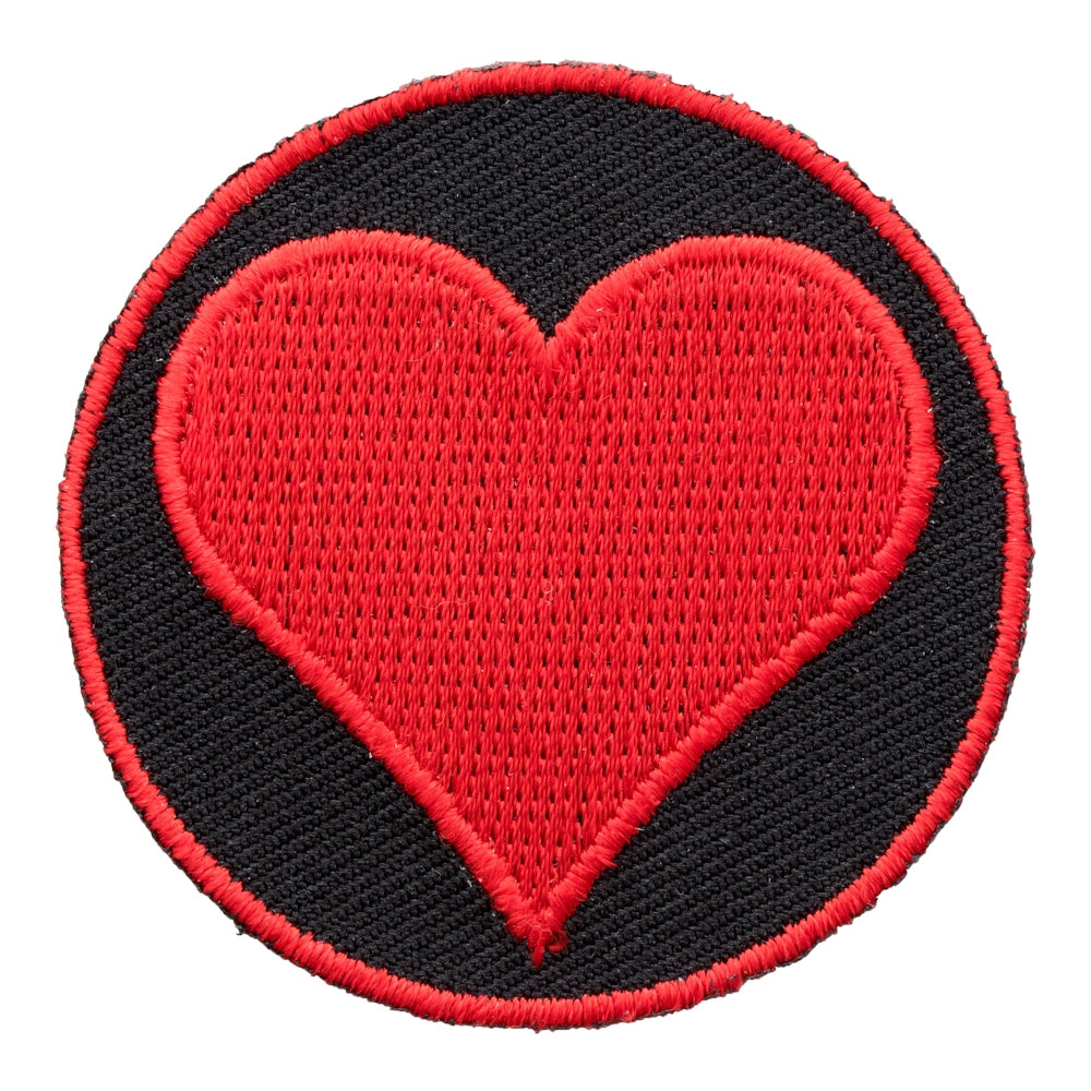 Red Heart Embroidered Round Patch, Playing Card Patches — product image