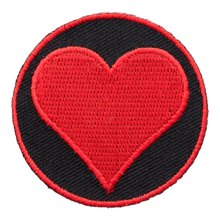 Red Heart Embroidered Round Patch, Playing Card Patches — product image