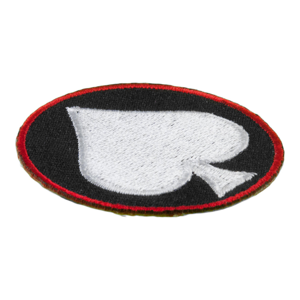 White Spade Symbol On Round Patch, Playing Card Patches — detail view 1