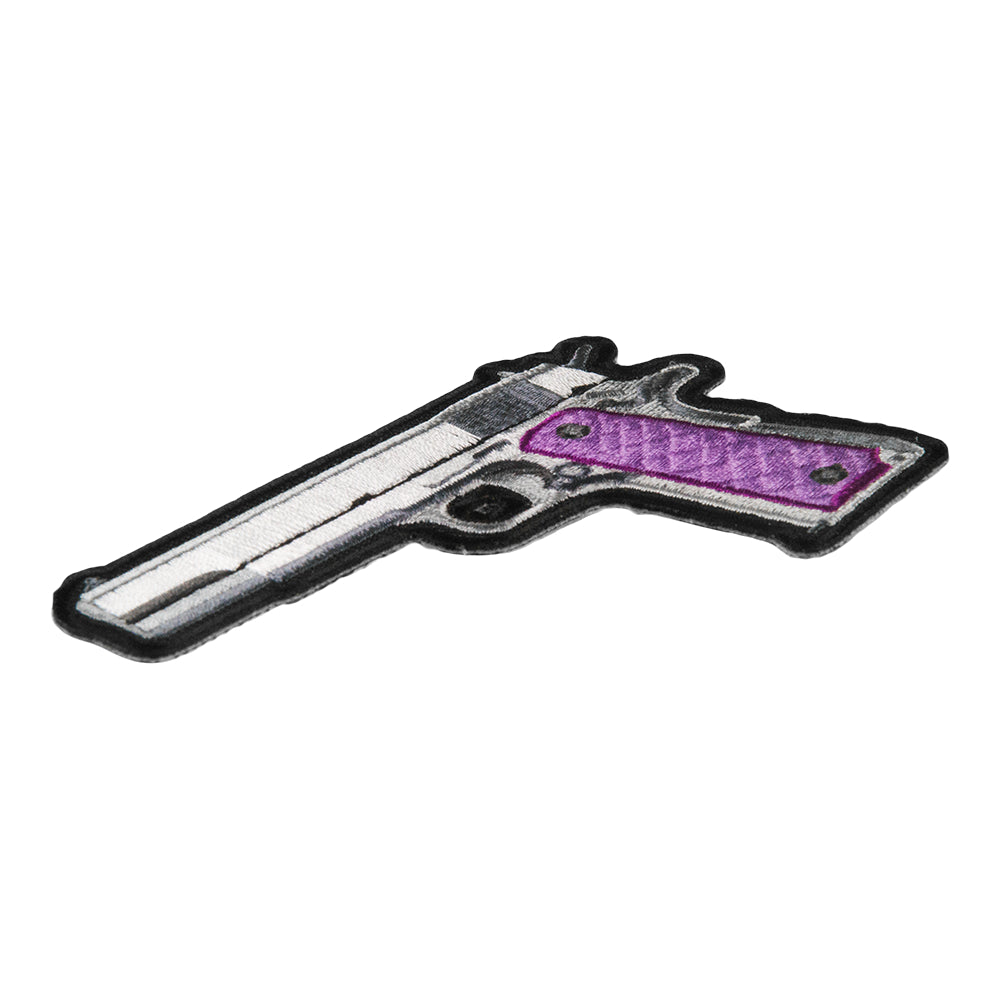 Handgun With Purple Grips Left Patch, Gun Patches — detail view 1