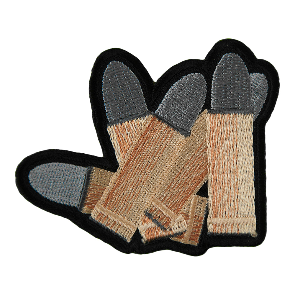 Gold Bullets With Silver Tips Embroidered Patch, Ammunition Patches — product image
