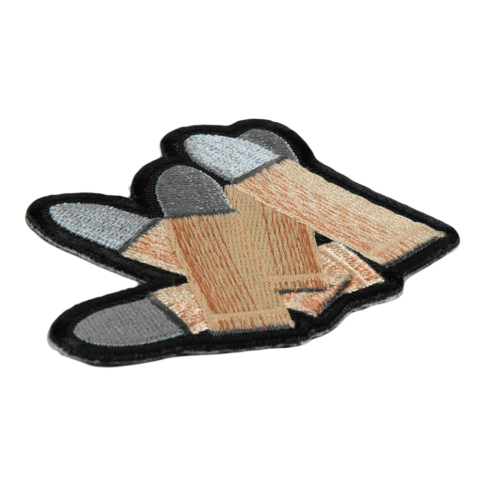 Gold Bullets With Silver Tips Embroidered Patch, Ammunition Patches — detail view 1