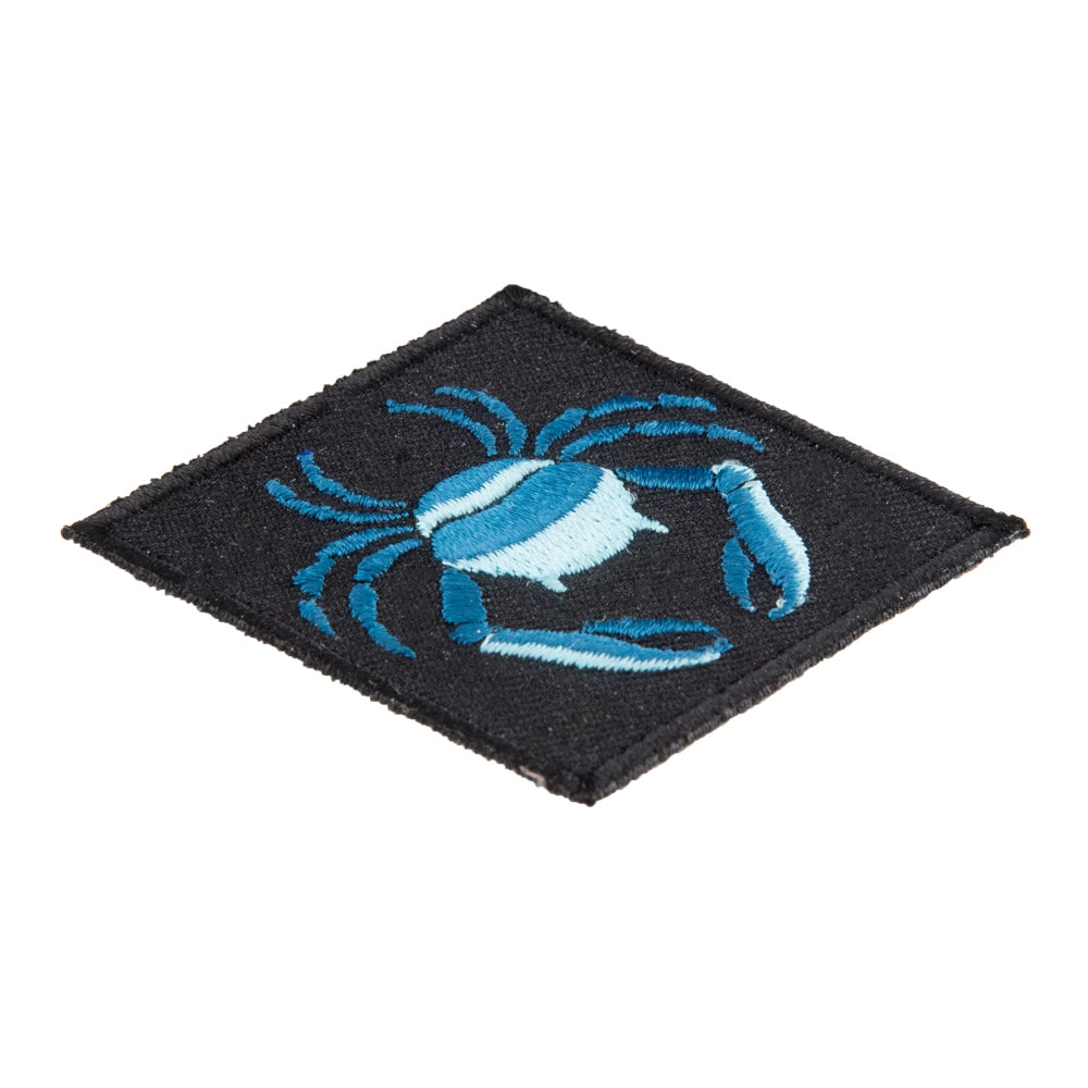 Zodiac Cancer Blue Crab Embroidered Patch, Astrology Sign Patches — detail view 2