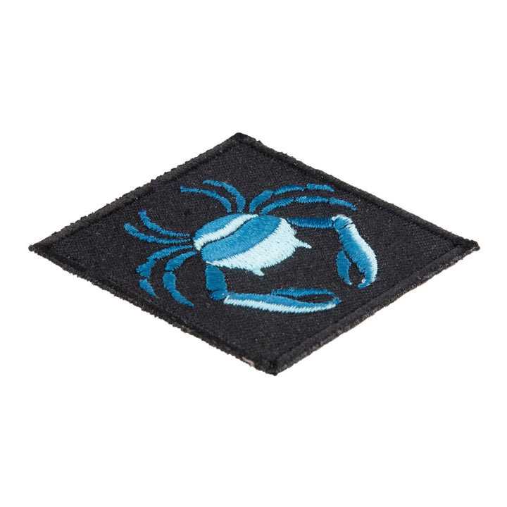 Zodiac Cancer Blue Crab Embroidered Patch, Astrology Sign Patches — detail view 2