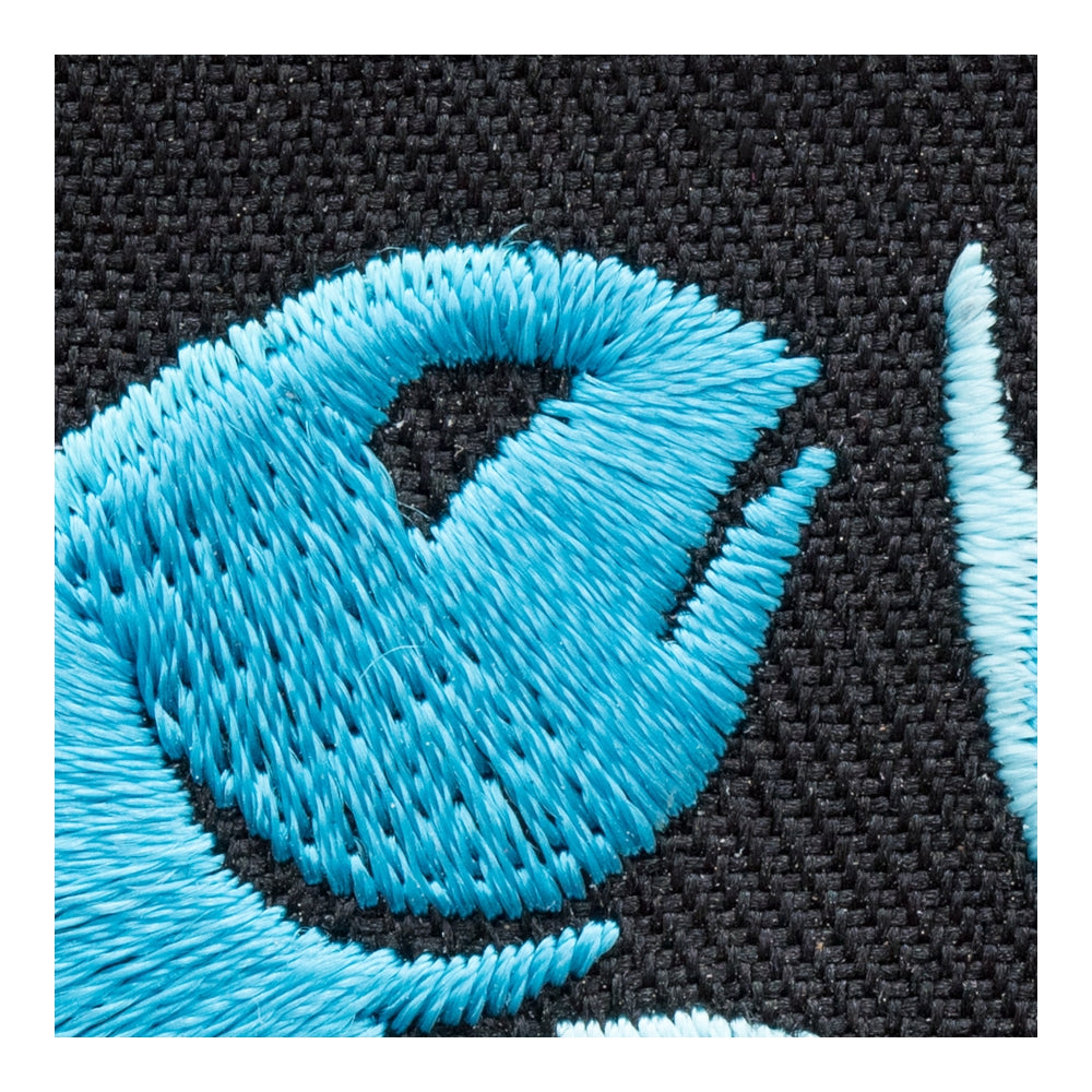 Zodiac Pisces Blue Fish Embroidered Patch, Astrology Sign Patches — detail view 2