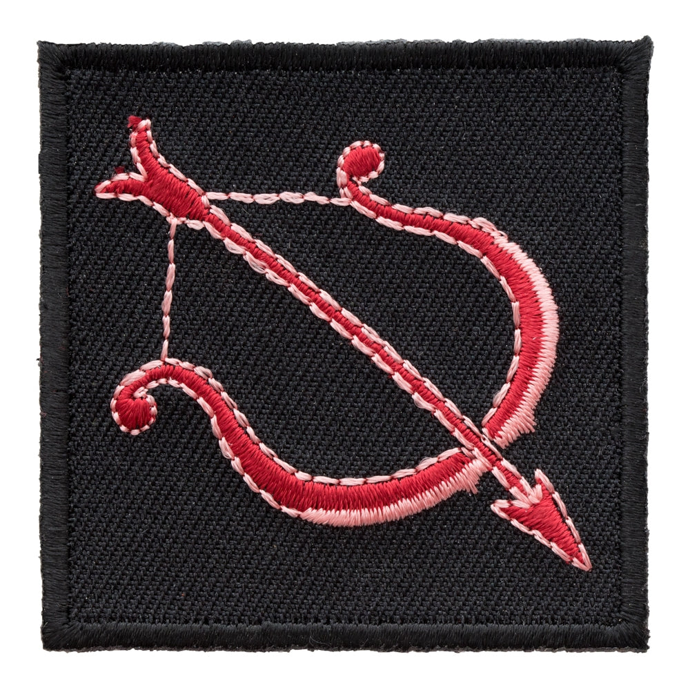 Zodiac Sagittarius Red Bow &amp; Arrow Patch, Astrology Sign Patches — product image