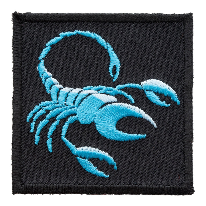 Zodiac Scorpio Blue Scorpion Arachnid Patch, Astrology Sign Patches — product image