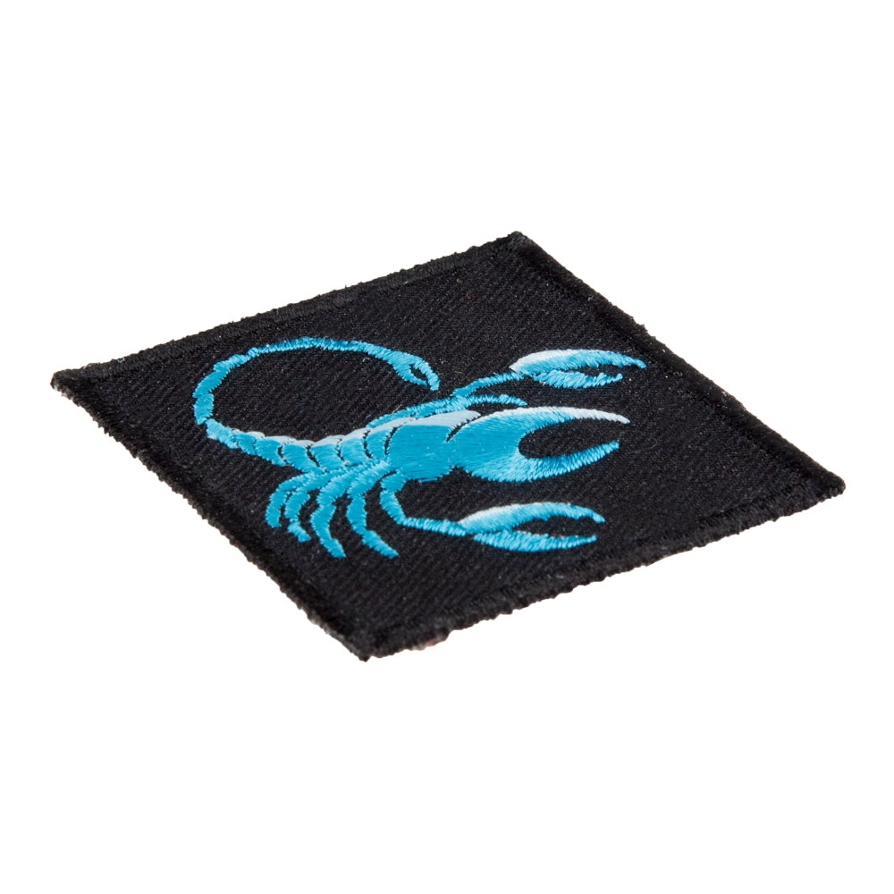 Zodiac Scorpio Blue Scorpion Arachnid Patch, Astrology Sign Patches — detail view 1