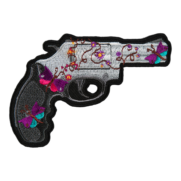Ladies Butterfly &amp; Flower Handgun Right Patch, Gun Patches — product image