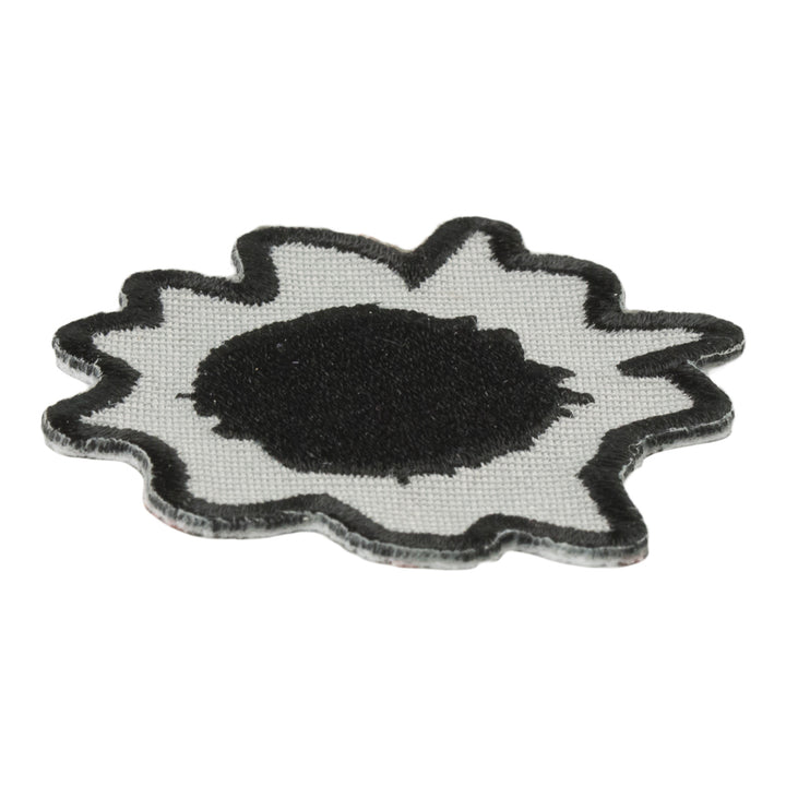 Silver &amp; Grey Bullet Hole Patch, Embroidered Gun Patches — detail view 1